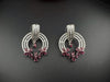 Premium earrings in Cubic Zirconia and Glass stone in silver color is designer Inspired Statement earrings