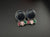 Oxidized German silver, Monalisa Stone studs earring