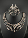 Unique Premium Victorian American Diamond, Cubic Zirconia Bridal Necklace with long earrings