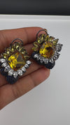 Premium Bow Cubic Zirconia and Swarovski Crystal stone in gold color Studs earrings