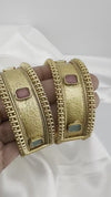 Amrapali inspired Designer Openable Broad bangle in Matt Gold finish set of 2