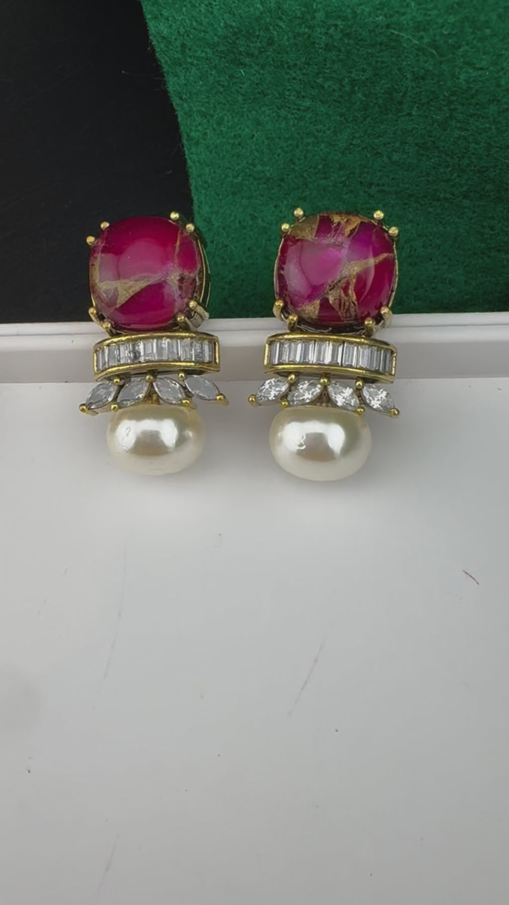 Premium High Quality Cubic Zirconia, Pearl, Marble Stone is a designer Stud earring/Small earrings/Lightweight Earring/Latest designer studs