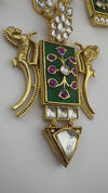 Green Amrapali Inspired, Premium Quality Inlay work on natural stone long Necklace