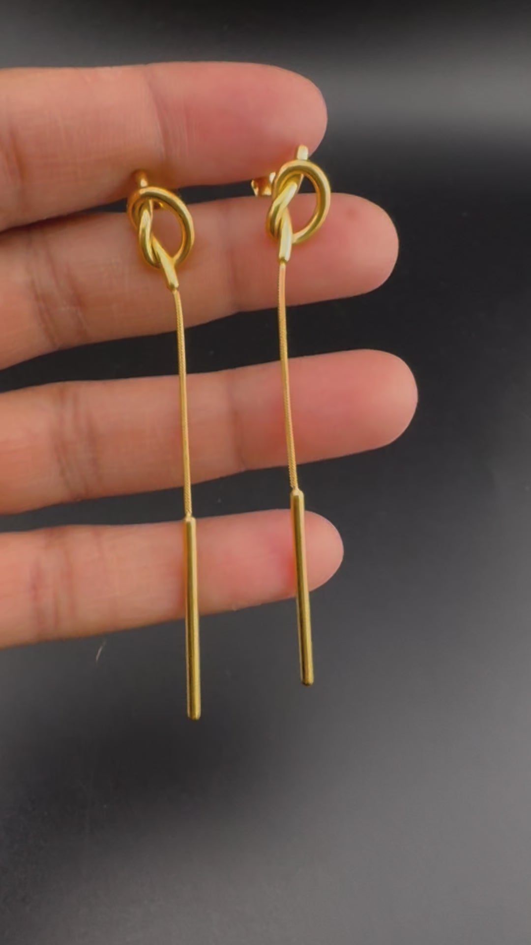 Anti-Tarnish Water resistant Gold Hoop earrings in drop design/Everyday earrings/Light weight everyday jewelry/office wear/daily kids jewelry