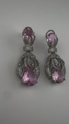 Premium Nano Setting Cubic Zirconia Chandelier earrings with Black Stone