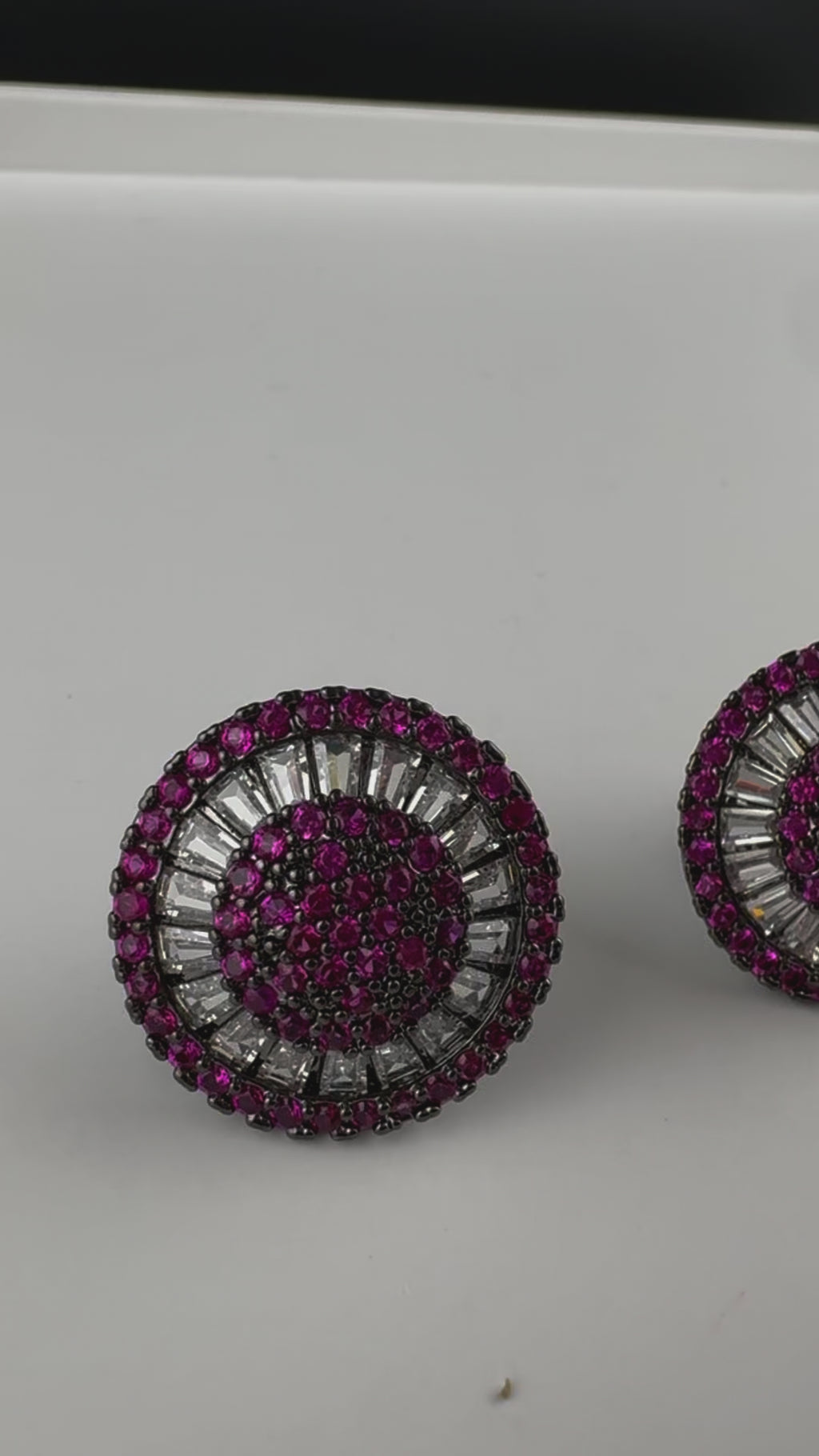 Premium Nano Setting Cubic Zirconia is Victorian designer Inspired Statement Ruby Stud earring