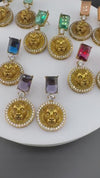 Inspired By Sabyasachi earrings with CZ, and stone, Dangler earring