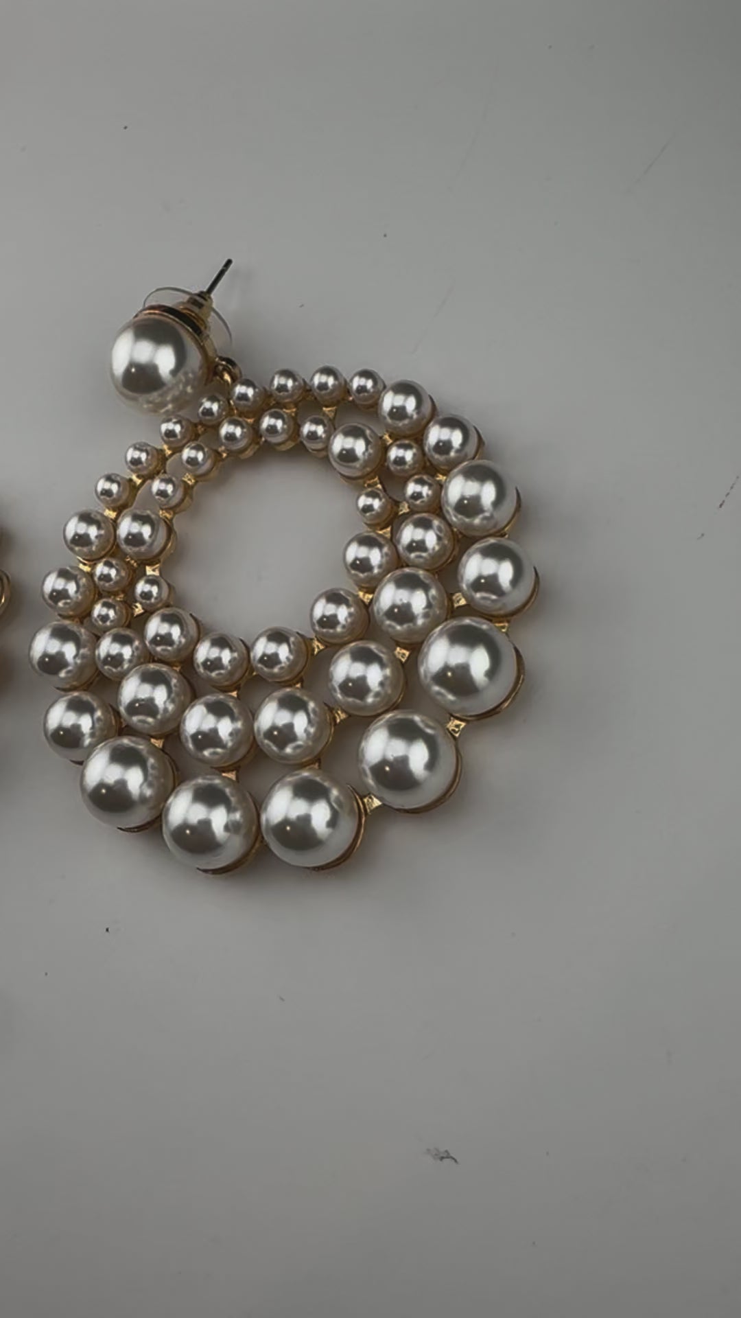 Premium Matt Gold and Pearls in unique circle big chandbali design/Statement earrings/Oversized Dangle Earring/everyday jewelry/party hoop