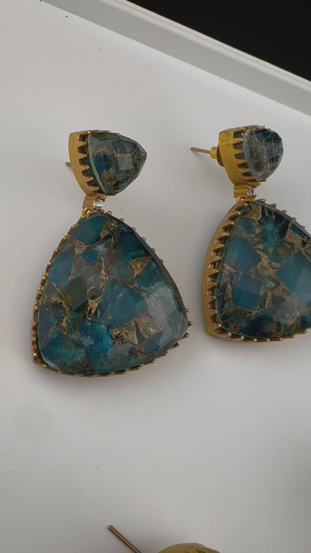 High Quality Premium Moissanite Doublet Marble stone and CZ is designer inspired Drop earrings/Unique earrings/statement Drop/Indian Jewelry