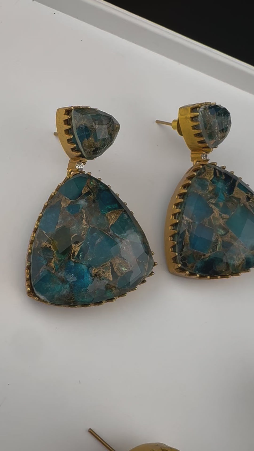 High Quality Premium Moissanite Doublet Marble stone and CZ is designer inspired Drop earrings/Unique earrings/statement Drop/Indian Jewelry