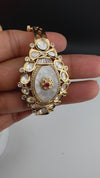 Premium Quality Moissanite Kundan, Mother Of Pearls is Designer inspired Bracelet/Adjustable broad Bracelet/Indian jewelry/Golden Bracelet