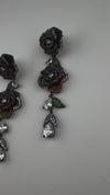 Unique Nano Setting Cubic Zirconia Multicolor Long Rose Earrings