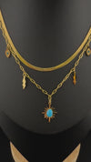 Anti-Tarnish Water resistant 18K Gold color plated multi-layer necklace/Office wear necklace/Everyday jewelry/Light weight everyday jewelry