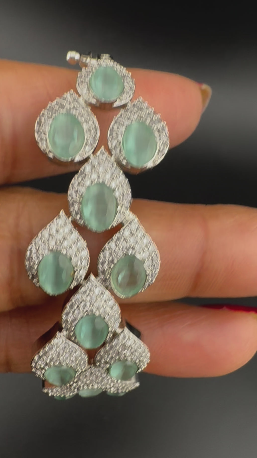 Openable Stone and Cubic Zirconia Bracelet Designer inspired Bracelet bangle Fits upto 2.6" wrist size