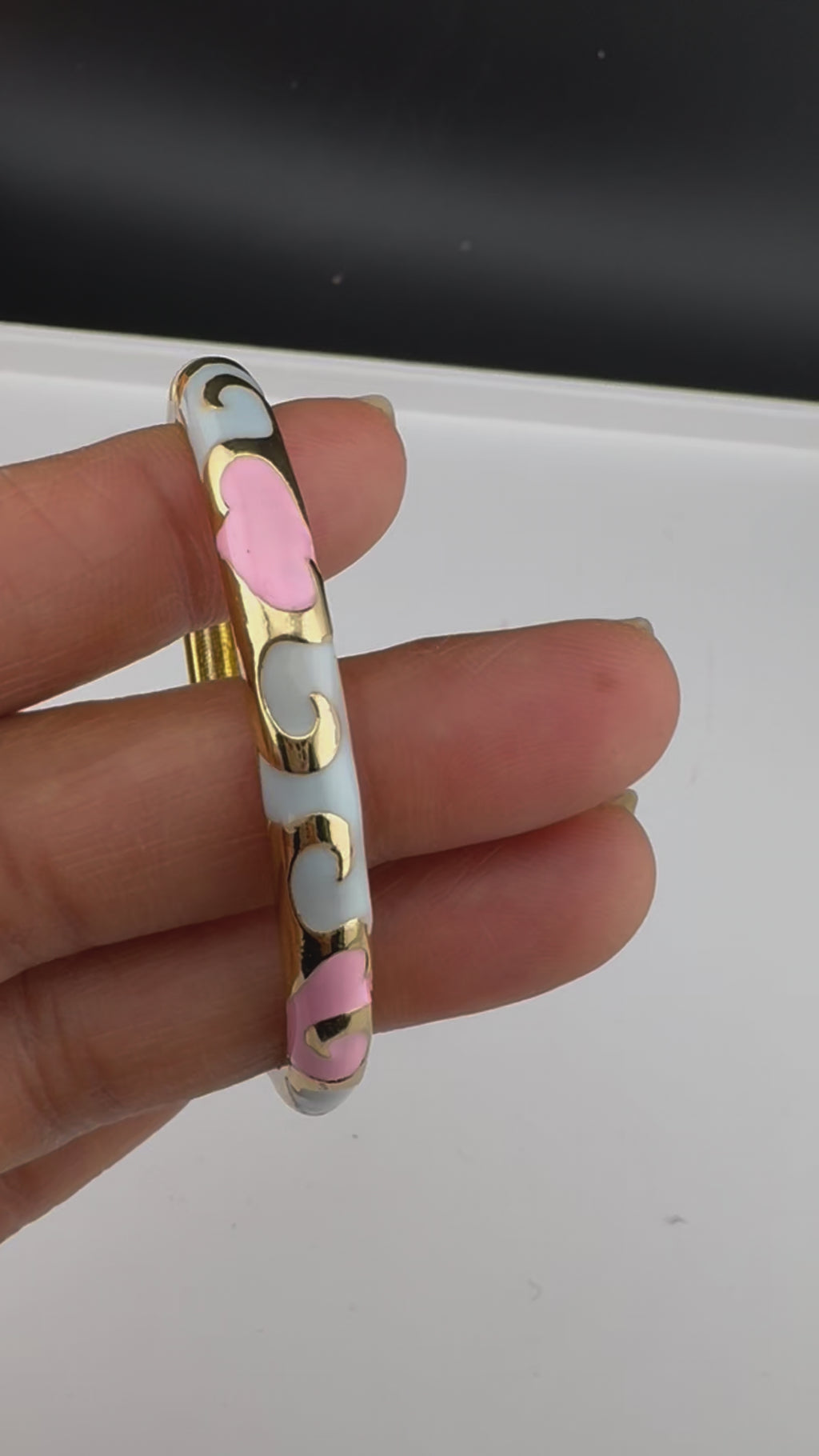 Openable Sleek Cuff Bracelet in Enamel and gold polish is Designer inspired sleek bangle/Indian Bracelet/Everyday Bracelet/Fits upto 2.6"