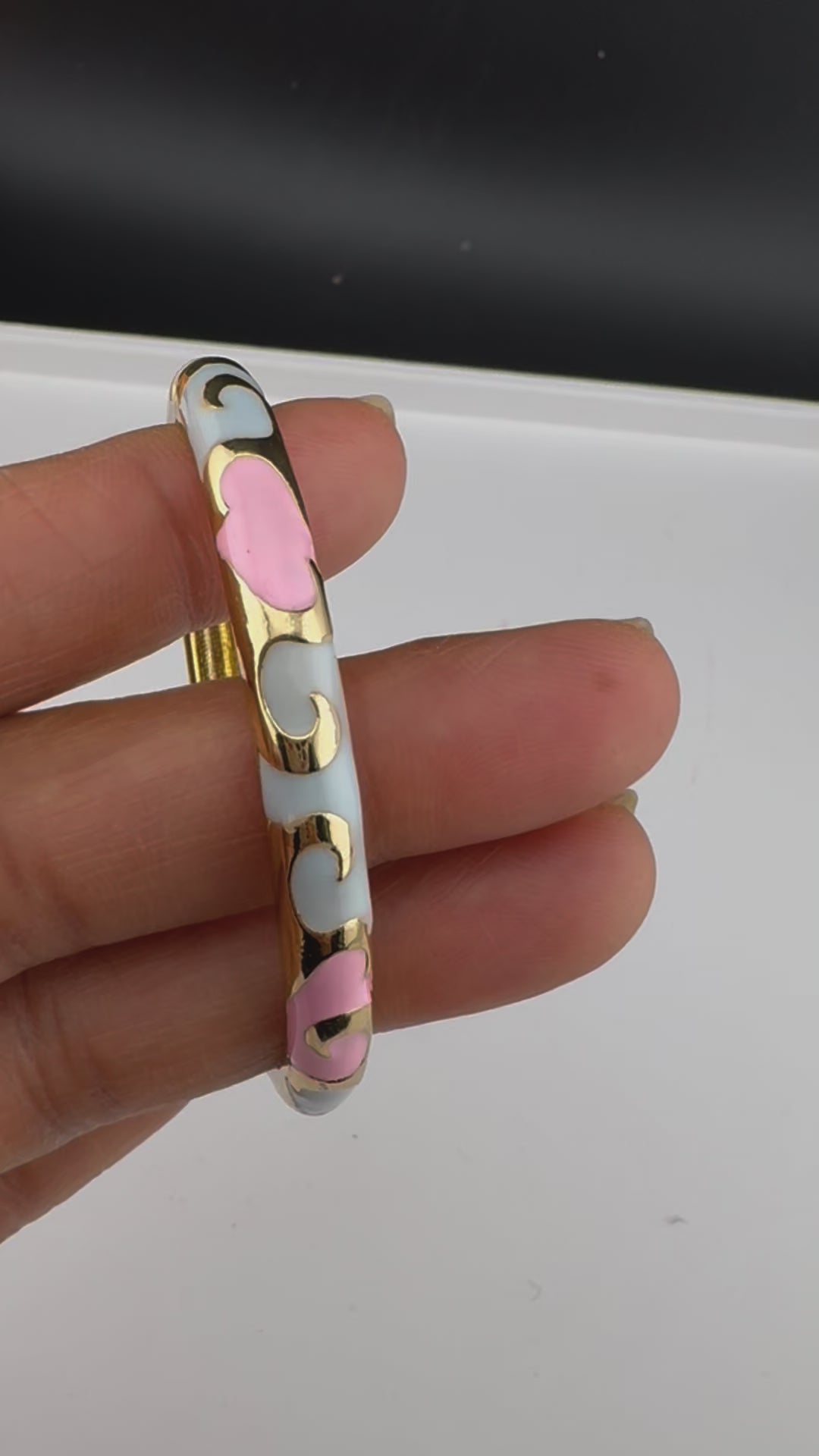 Openable Sleek Cuff Bracelet in Enamel and gold polish is Designer inspired sleek bangle/Indian Bracelet/Everyday Bracelet/Fits upto 2.6"