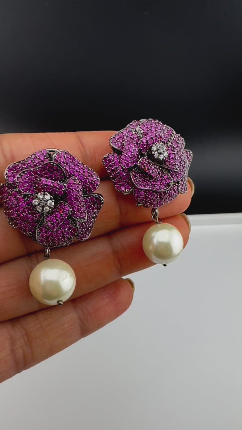 Premium Bow Cubic Zirconia and Swarovski Crystal stone in gold color Studs earrings