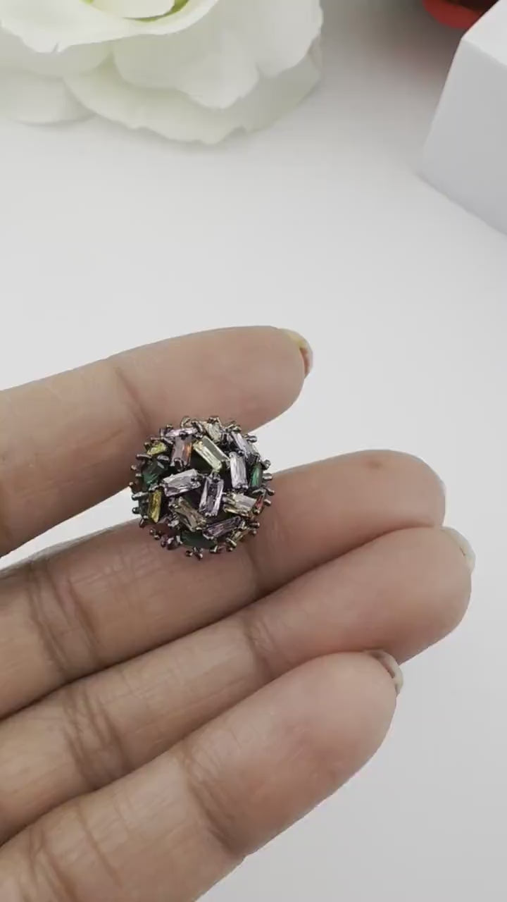 Premium Unique Cubic Zirconia Studs with Pearl Backing