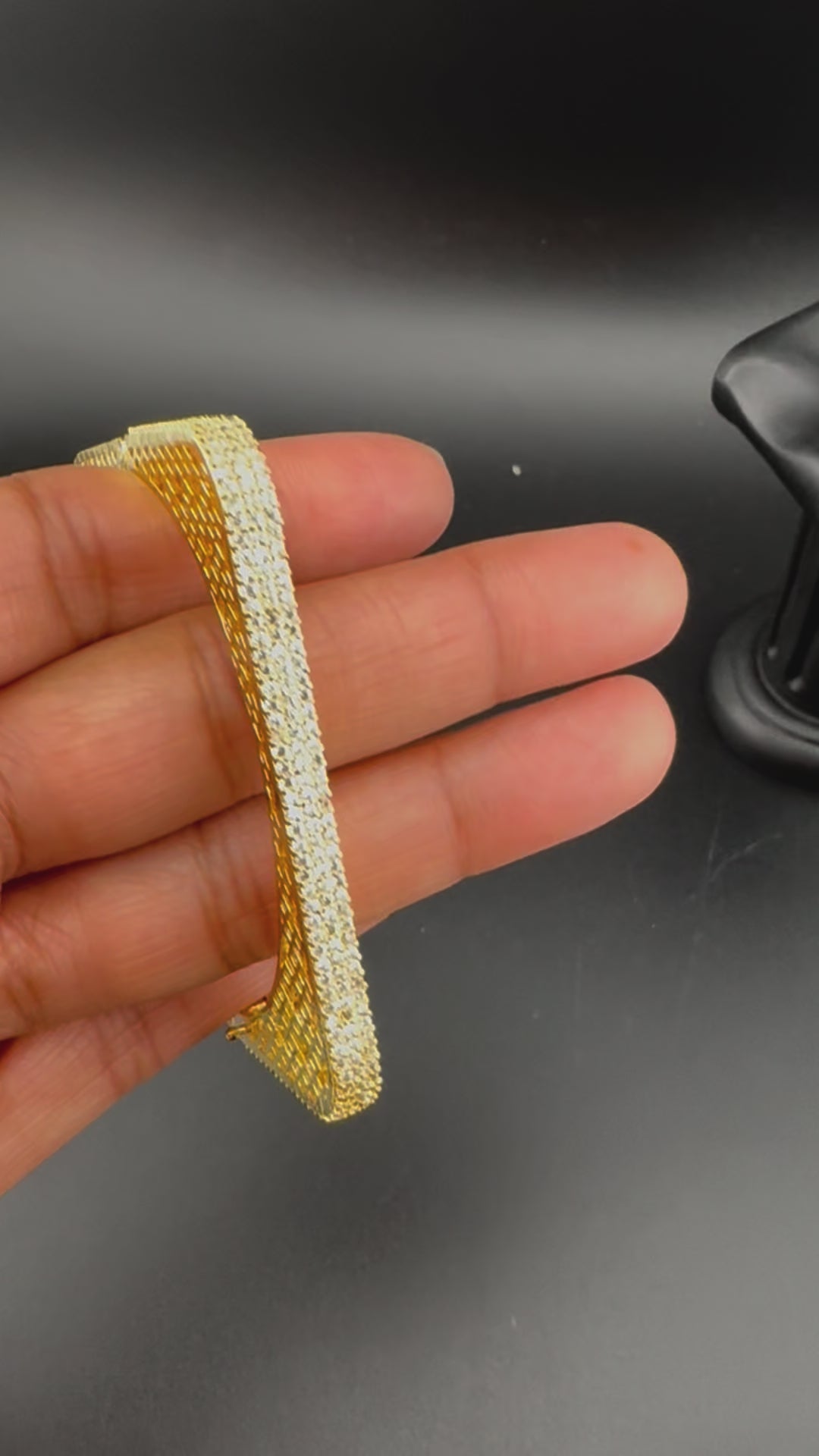 High Quality Square Gold Polish, Cubic Zirconia Openable Bracelet Designer bracelet