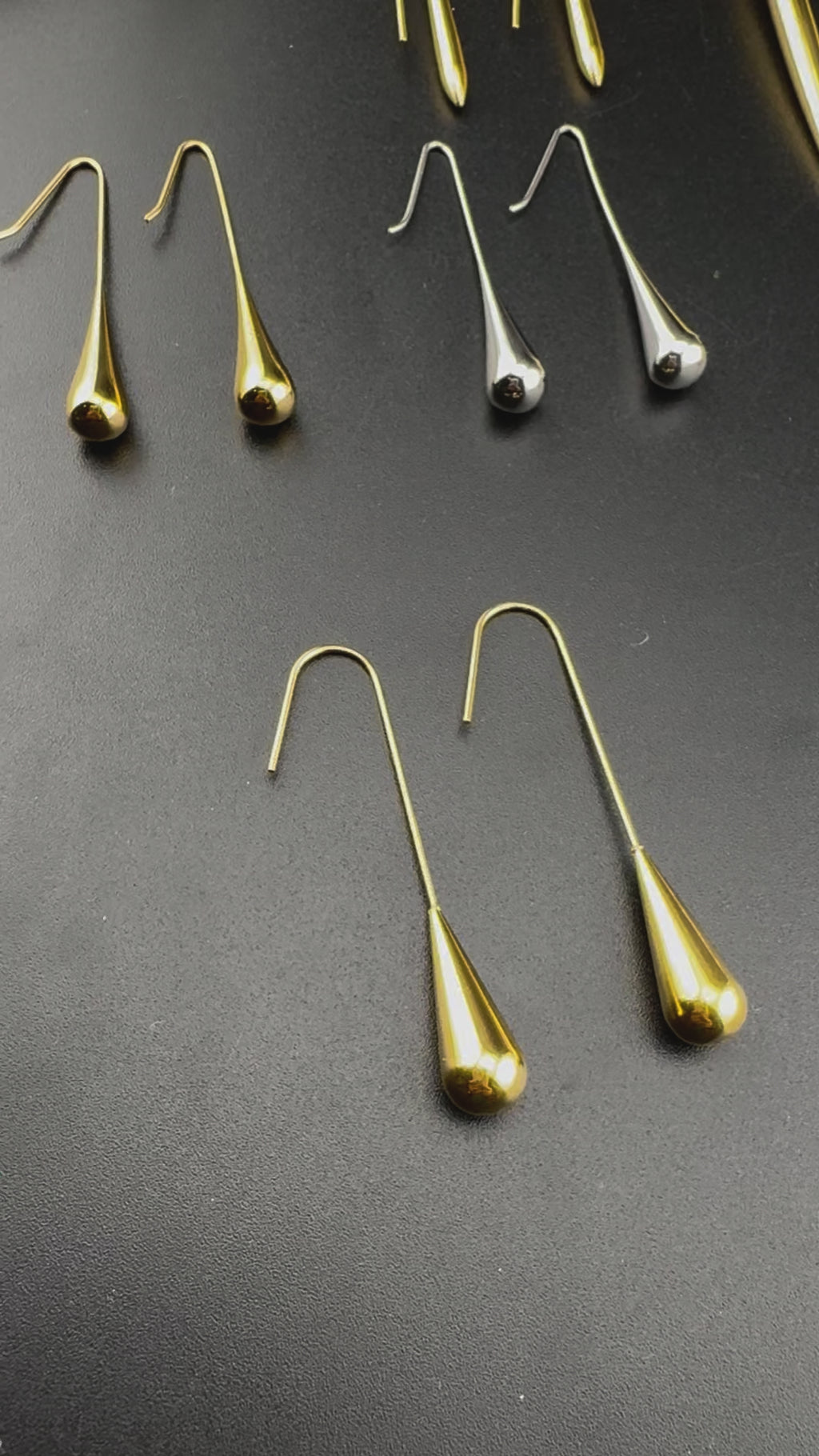 Anti-Tarnish, Water resistant Gold dangle earrings in drop design/Everyday earrings/Light weight everyday jewelry/sleek long earring