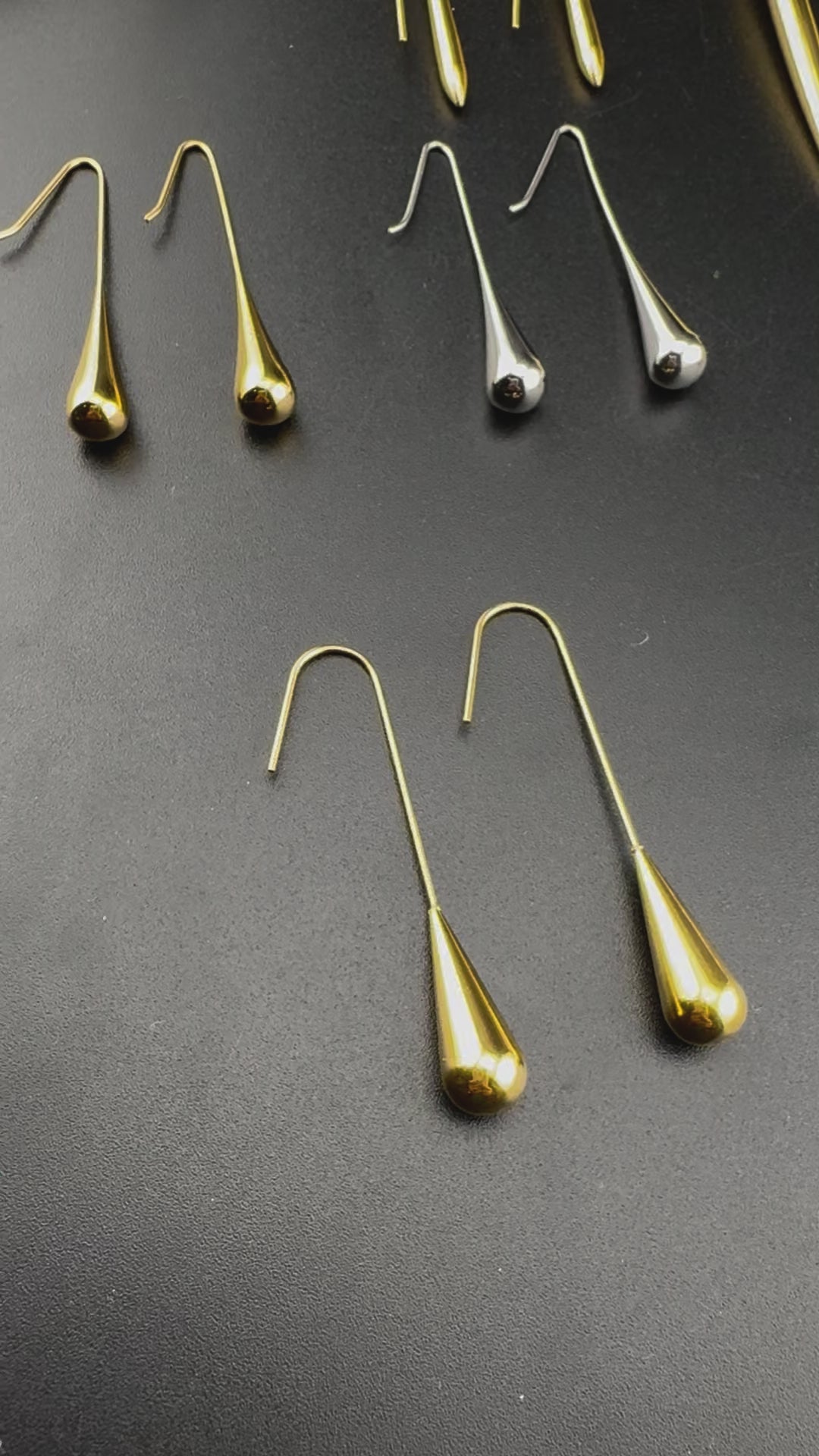 Anti-Tarnish, Water resistant Gold dangle earrings in drop design/Everyday earrings/Light weight everyday jewelry/sleek long earring