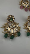 High Quality Premium Moissanite Kundan with natural stones, Pearls Tyaani inspired designer earrings/Chandelier earring/Chand Bali Earrings