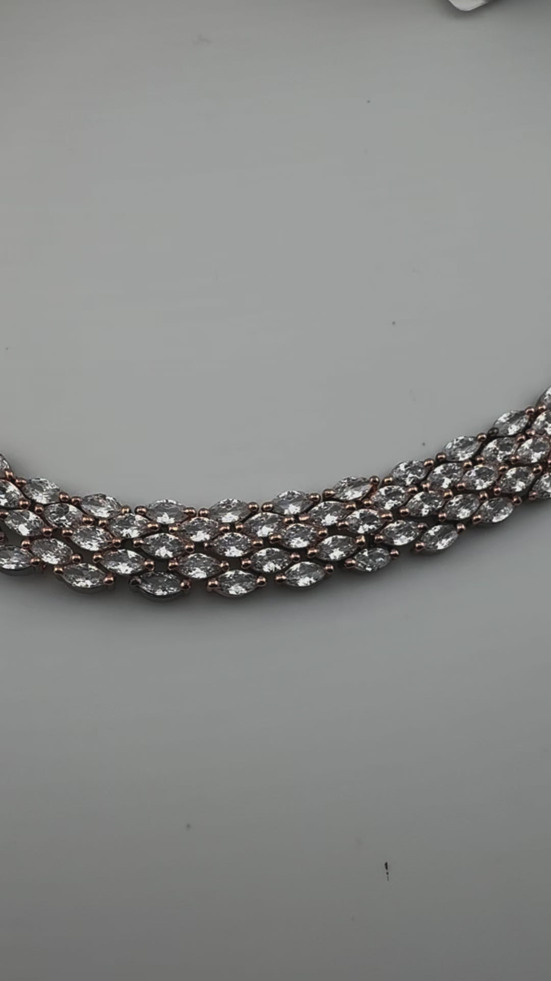 Premium American Diamond, Cubic Zirconia Unique Necklace set with light earring