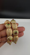 Openable Matt Gold, Enamel, Kundan kada is Amrapali inspired Designer bangles set/Indian Kada/Temple jewelry/Rajwadi Bangle/Size 2.4" & 2.8"