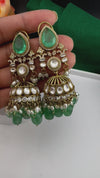 Premium Quality Kundan, Doublet stones and pearls in Matt Gold is Amrapali inspired designer Long Jhumka earrings/Indian earring/Bridal