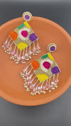 Beaded Multicolor with Tassel Quirky earring/Handmade earring