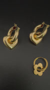 Anti-Tarnish Water resistant Gold Hoop earrings in drop design/Everyday earrings/Light weight everyday jewelry/office wear/daily wear hoops